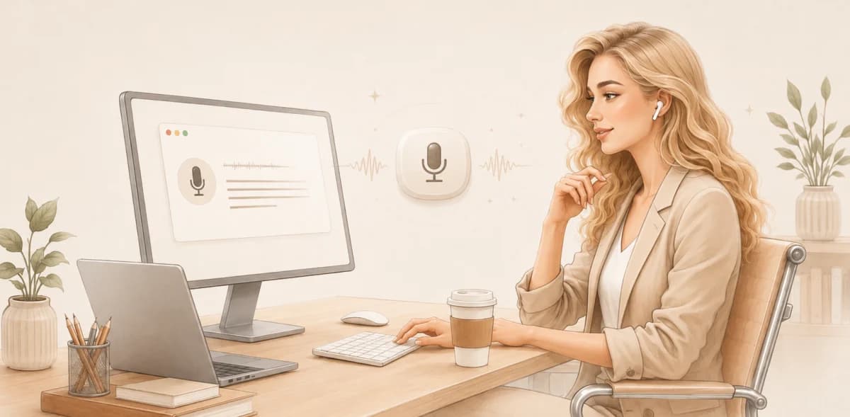 Dictating at a Mac while the words appear on screen