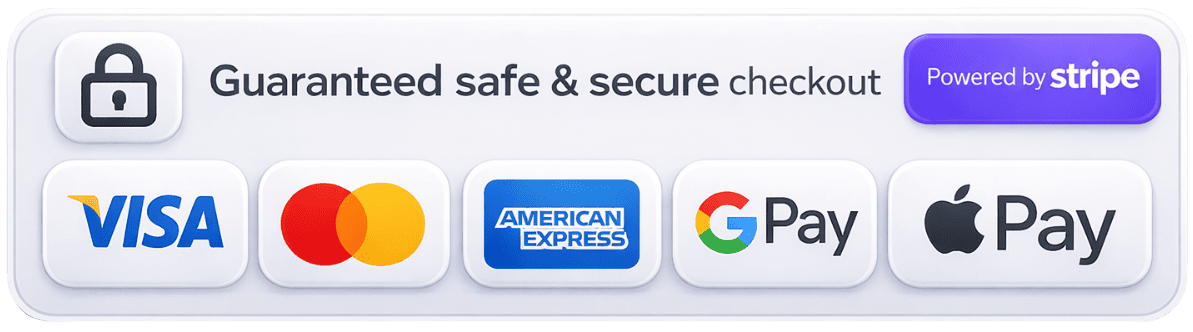 Guaranteed safe & secure checkout